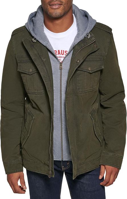 Olive Washed Cotton Military Jacket