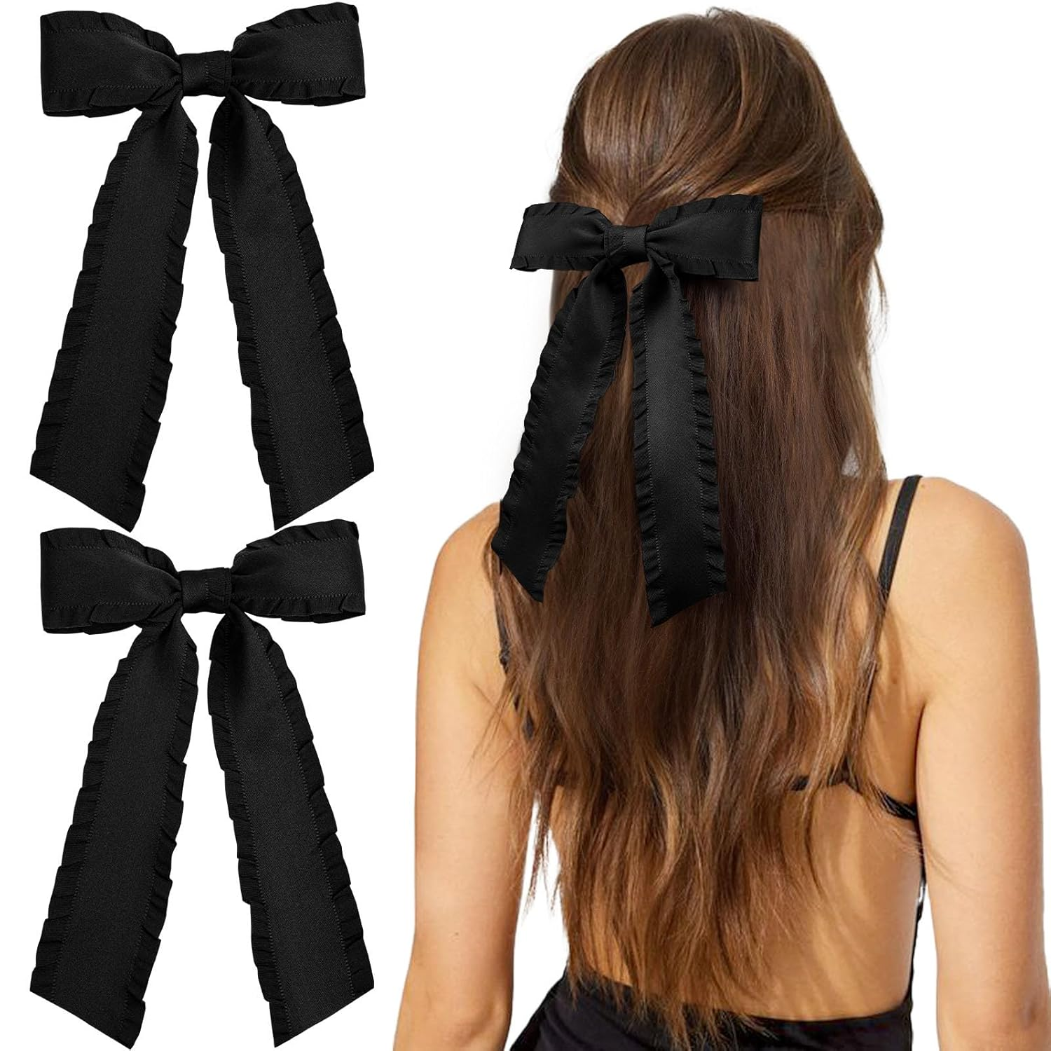 Black Hair Bows