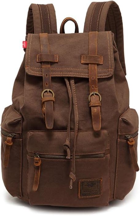 Brown Canvas Backpack