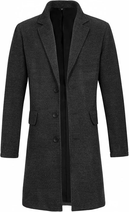 Charcoal wool overcoat