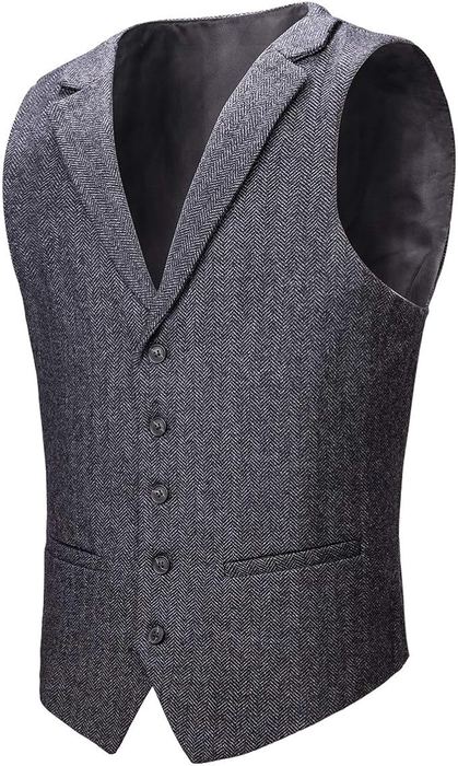 Herringbone tweed waistcoat